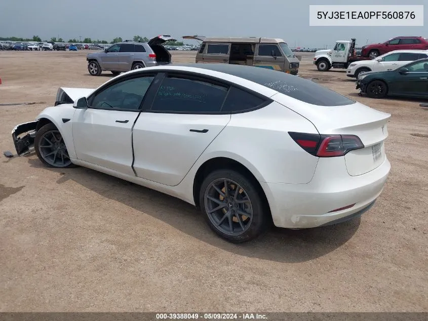 5YJ3E1EA0PF560876 2023 Tesla Model 3 Rear-Wheel Drive