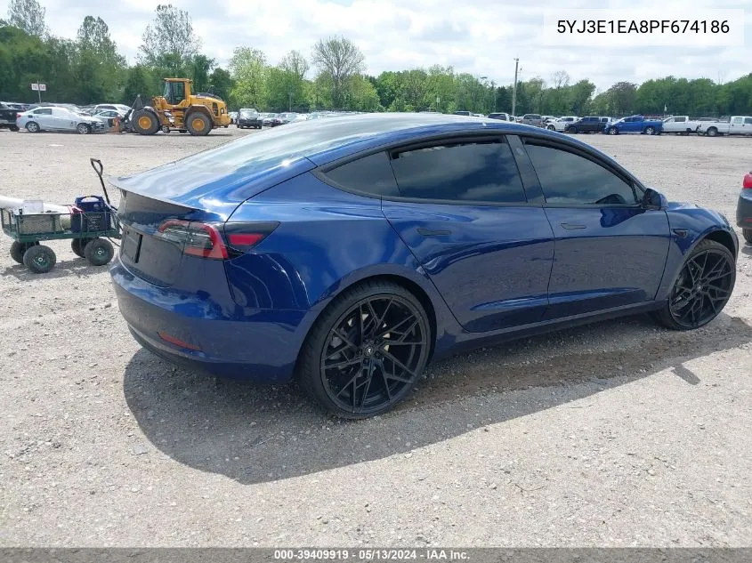 5YJ3E1EA8PF674186 2023 Tesla Model 3 Rear-Wheel Drive