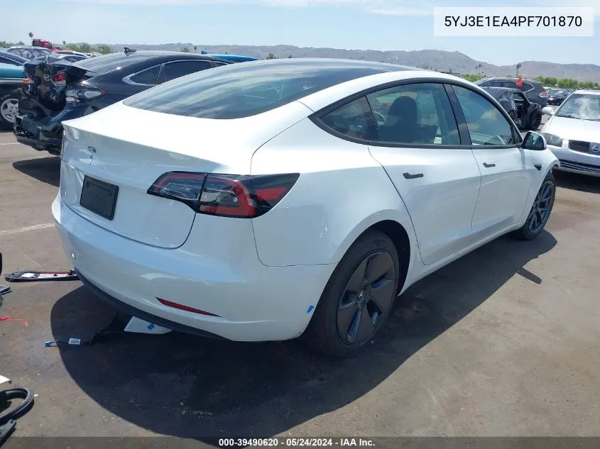 5YJ3E1EA4PF701870 2023 Tesla Model 3 Rear-Wheel Drive