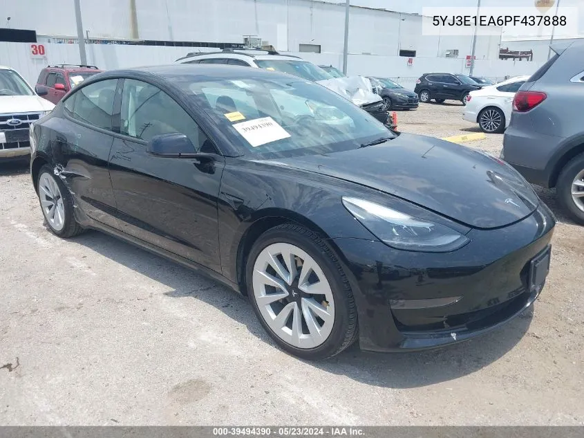 2023 Tesla Model 3 Rear-Wheel Drive VIN: 5YJ3E1EA6PF437888 Lot: 39494390