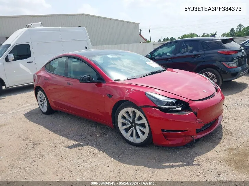 2023 Tesla Model 3 Rear-Wheel Drive VIN: 5YJ3E1EA3PF384373 Lot: 39494549