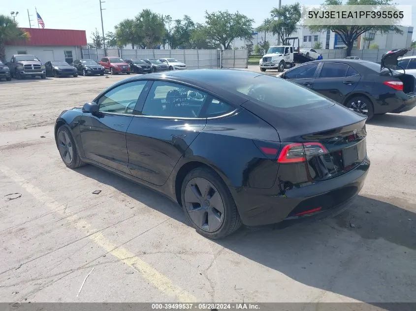 2023 Tesla Model 3 Rear-Wheel Drive VIN: 5YJ3E1EA1PF395565 Lot: 39499537