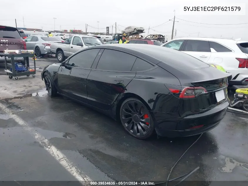 2023 Tesla Model 3 Performance Dual Motor All-Wheel Drive VIN: 5YJ3E1EC2PF621579 Lot: 39534635