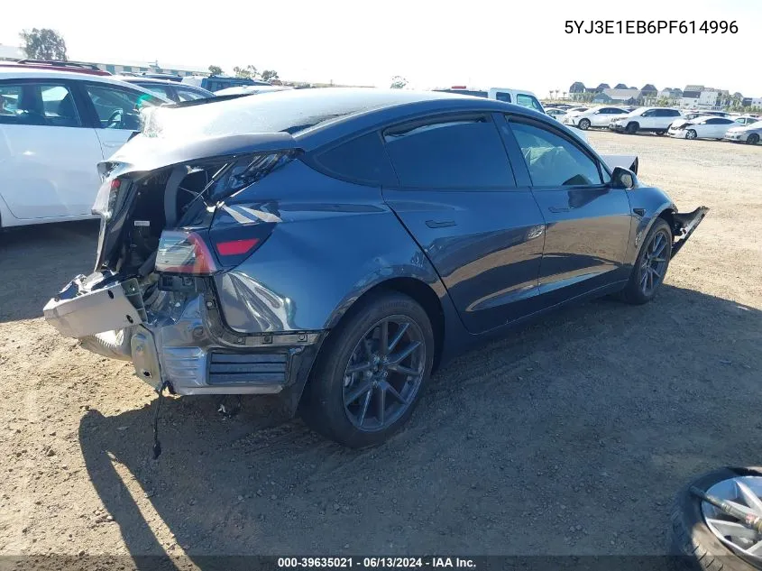 2023 Tesla Model 3 Long Range Dual Motor All-Wheel Drive VIN: 5YJ3E1EB6PF614996 Lot: 39635021