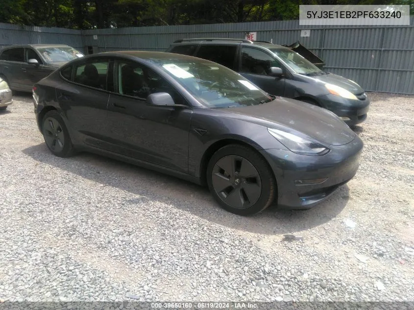 2023 Tesla Model 3 Long Range Dual Motor All-Wheel Drive VIN: 5YJ3E1EB2PF633240 Lot: 39650160