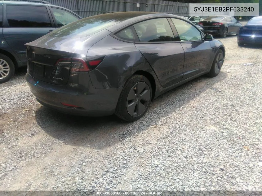 2023 Tesla Model 3 Long Range Dual Motor All-Wheel Drive VIN: 5YJ3E1EB2PF633240 Lot: 39650160