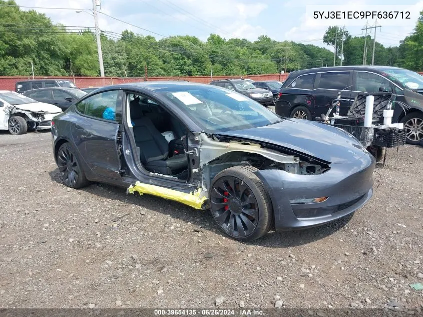 2023 Tesla Model 3 Performance Dual Motor All-Wheel Drive VIN: 5YJ3E1EC9PF636712 Lot: 39654135