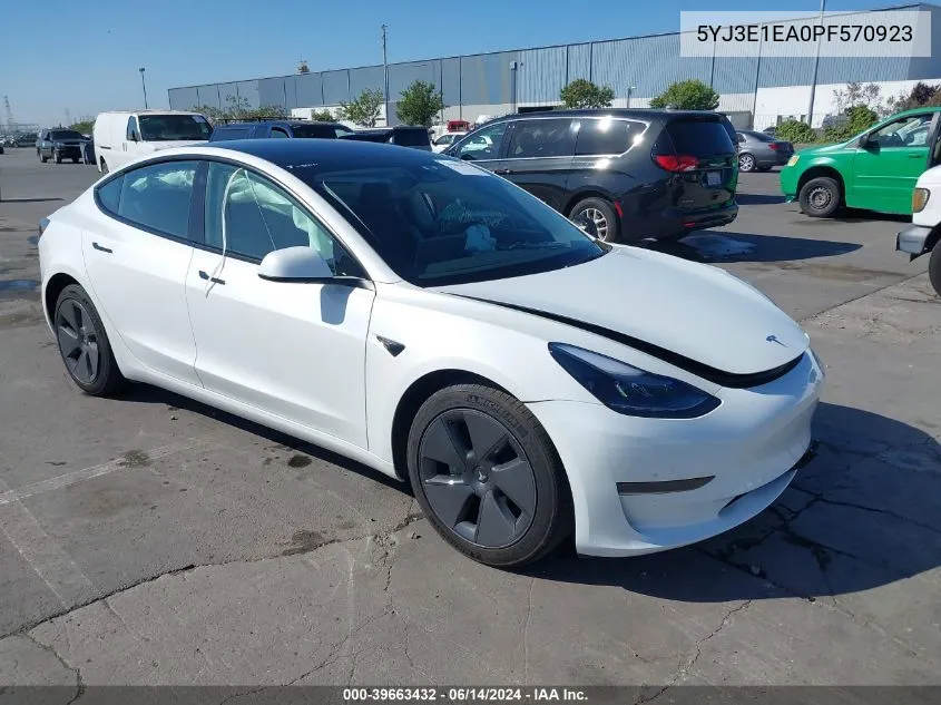 5YJ3E1EA0PF570923 2023 Tesla Model 3 Rear-Wheel Drive