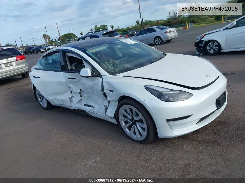 2023 Tesla Model 3 Rear-Wheel Drive VIN: 5YJ3E1EA9PF472005 Lot: 39687912