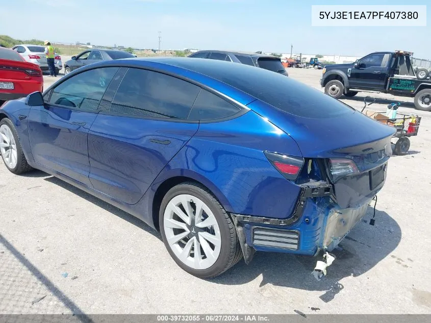 5YJ3E1EA7PF407380 2023 Tesla Model 3 Rear-Wheel Drive