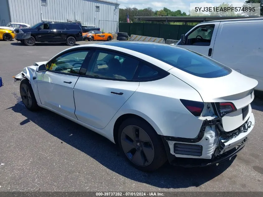 2023 Tesla Model 3 Rear-Wheel Drive VIN: 5YJ3E1EA8PF574895 Lot: 39737282