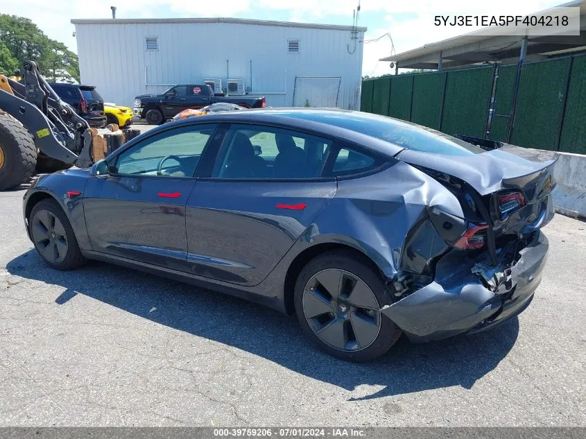 2023 Tesla Model 3 Rear-Wheel Drive VIN: 5YJ3E1EA5PF404218 Lot: 39759206