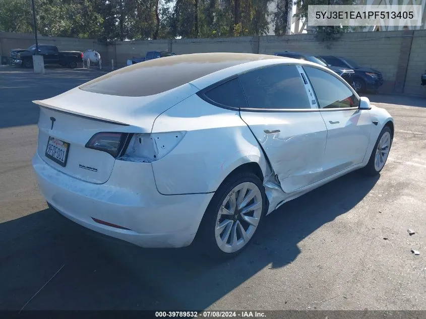 2023 Tesla Model 3 Rear-Wheel Drive VIN: 5YJ3E1EA1PF513405 Lot: 39789532