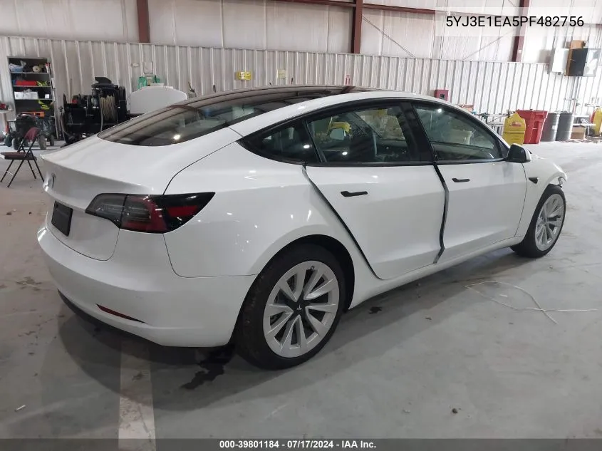 2023 Tesla Model 3 Rear-Wheel Drive VIN: 5YJ3E1EA5PF482756 Lot: 39801184