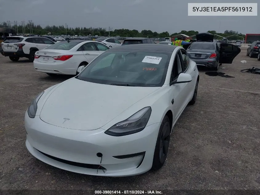 5YJ3E1EA5PF561912 2023 Tesla Model 3 Rear-Wheel Drive