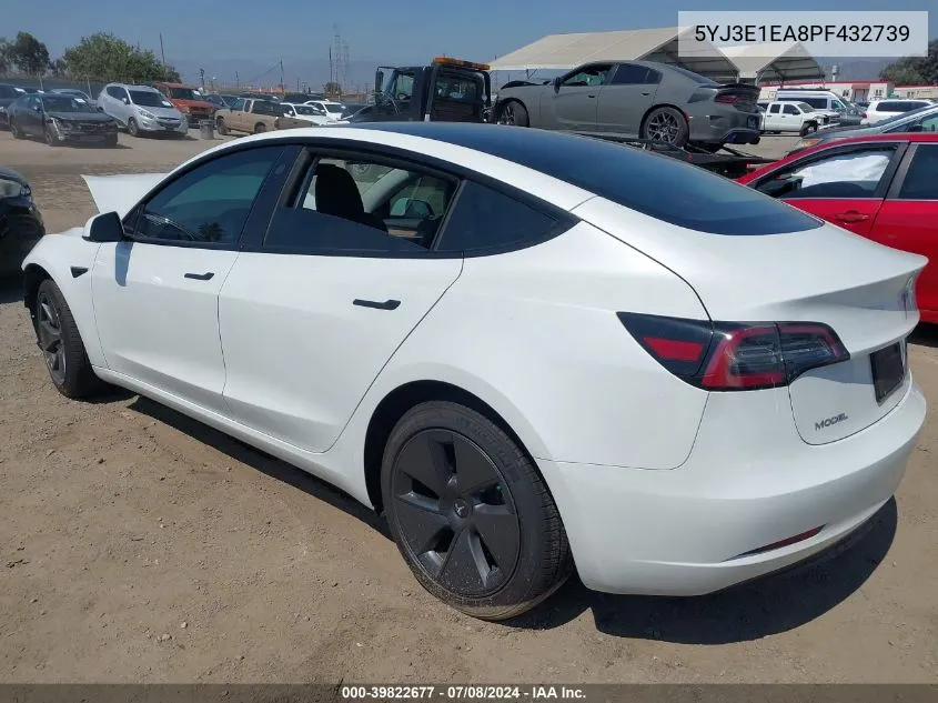 2023 Tesla Model 3 Rear-Wheel Drive VIN: 5YJ3E1EA8PF432739 Lot: 39822677