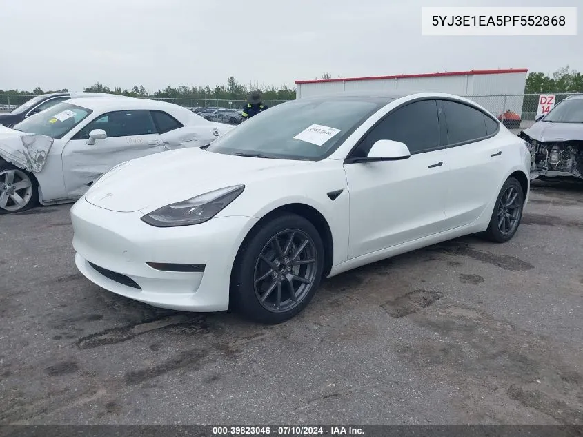 2023 Tesla Model 3 Rear-Wheel Drive VIN: 5YJ3E1EA5PF552868 Lot: 39823046