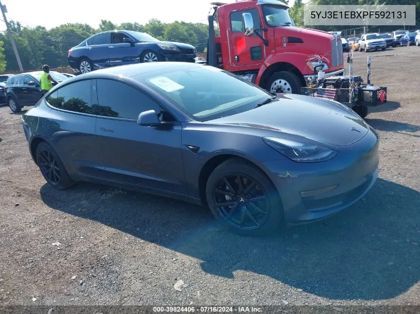 2023 Tesla Model 3 Long Range Dual Motor All-Wheel Drive VIN: 5YJ3E1EBXPF592131 Lot: 39824406