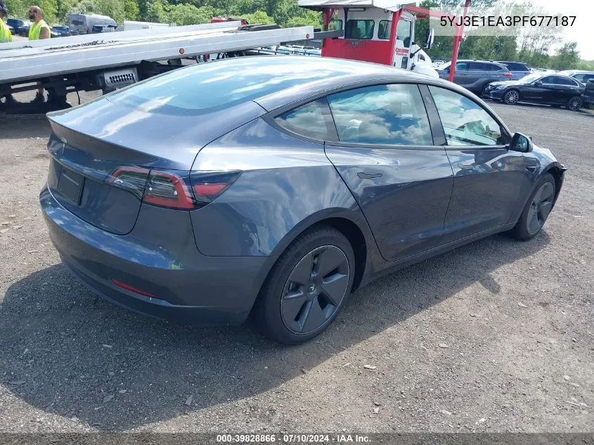 2023 Tesla Model 3 Rear-Wheel Drive VIN: 5YJ3E1EA3PF677187 Lot: 39828866