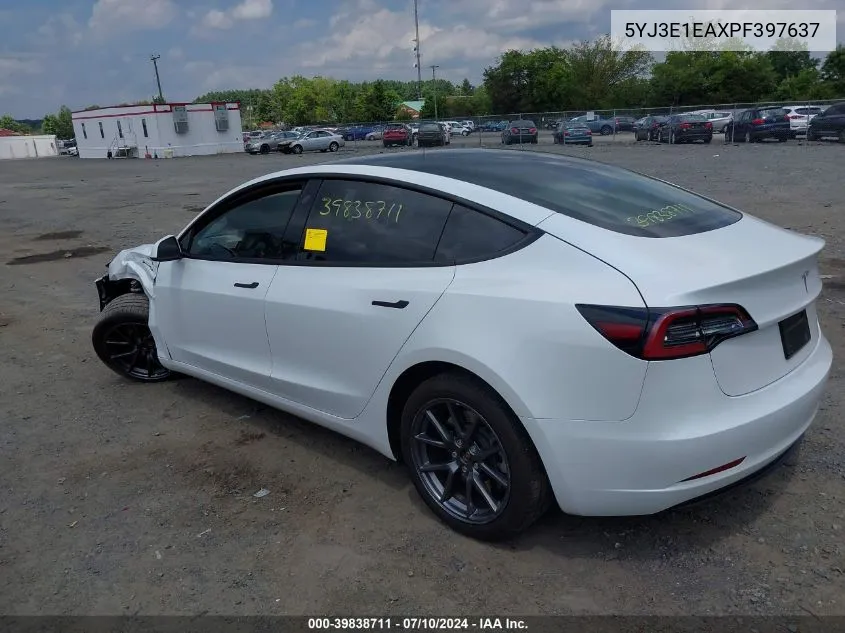 5YJ3E1EAXPF397637 2023 Tesla Model 3 Rear-Wheel Drive