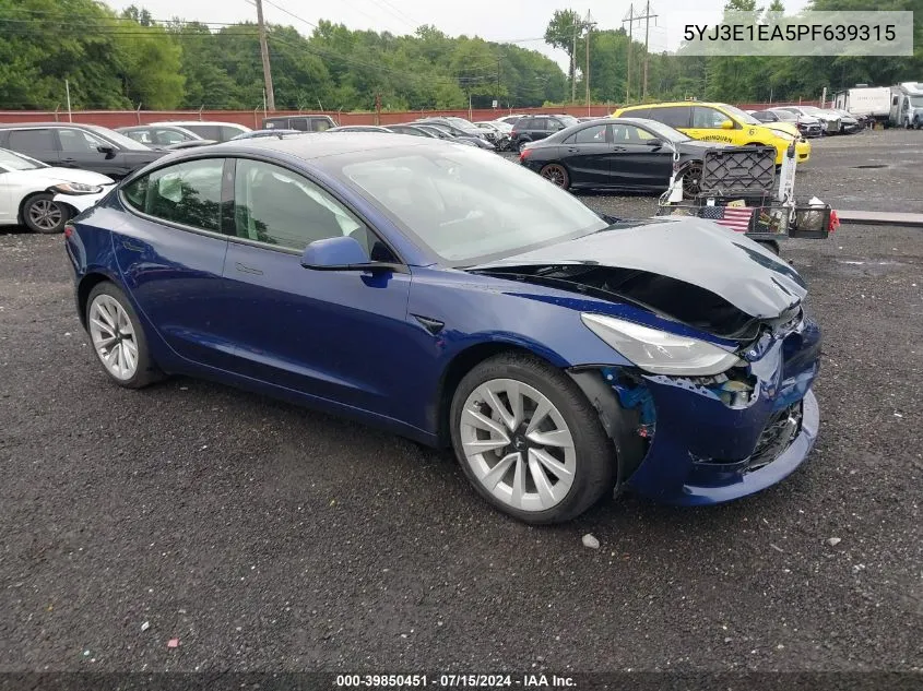 2023 Tesla Model 3 Rear-Wheel Drive VIN: 5YJ3E1EA5PF639315 Lot: 39850451