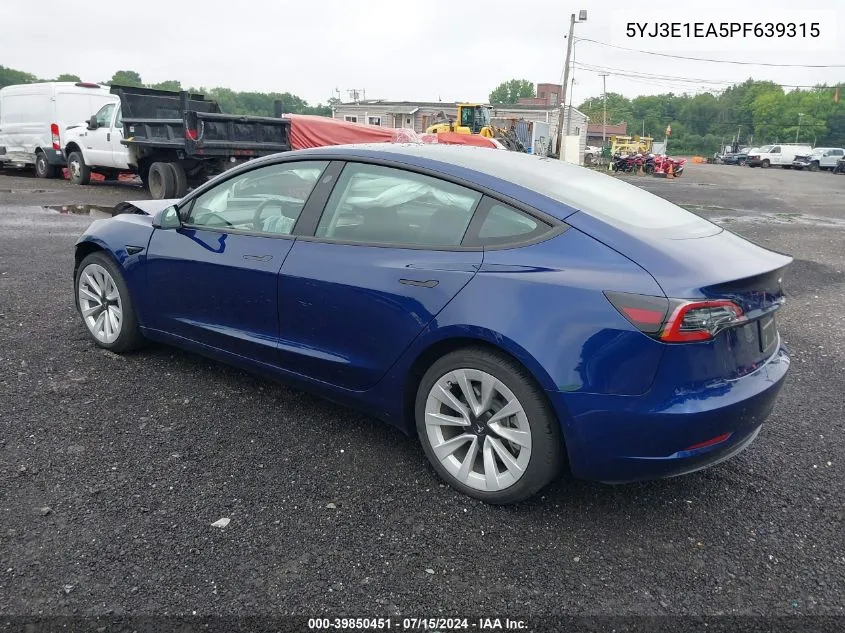 5YJ3E1EA5PF639315 2023 Tesla Model 3 Rear-Wheel Drive