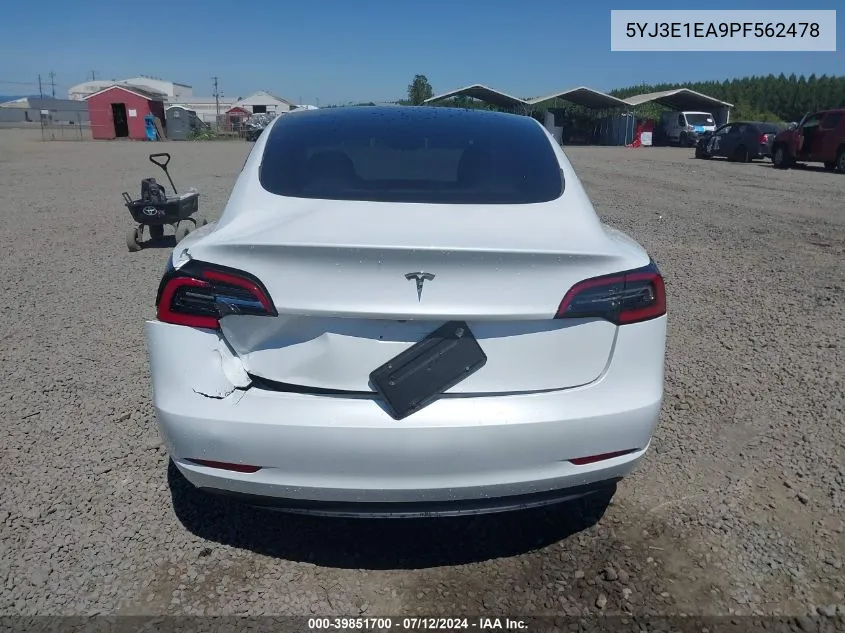 2023 Tesla Model 3 Rear-Wheel Drive VIN: 5YJ3E1EA9PF562478 Lot: 39851700