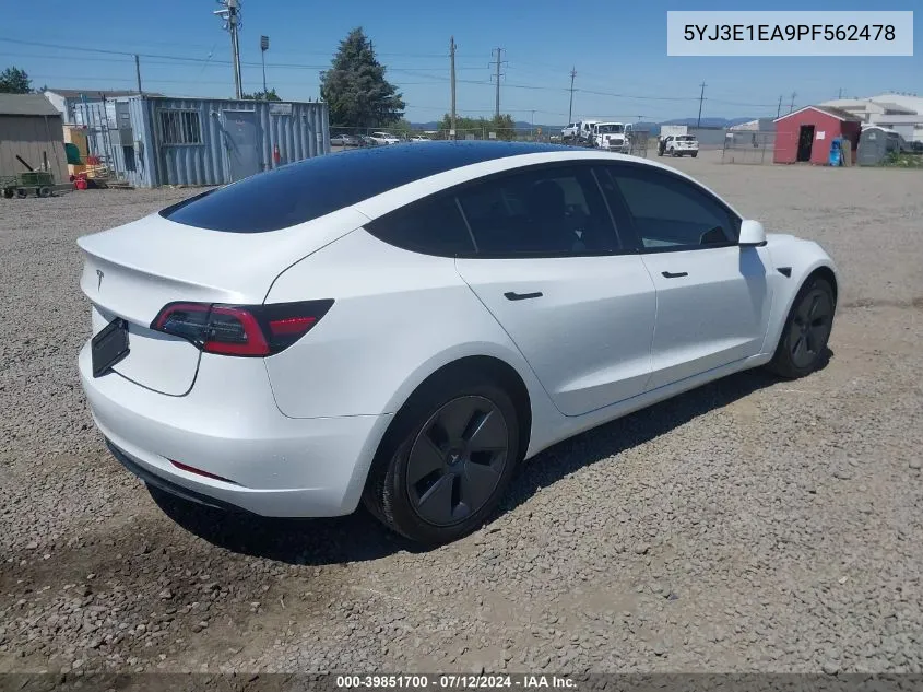 2023 Tesla Model 3 Rear-Wheel Drive VIN: 5YJ3E1EA9PF562478 Lot: 39851700