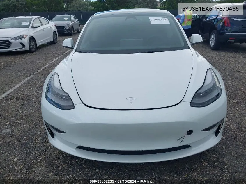 2023 Tesla Model 3 Rear-Wheel Drive VIN: 5YJ3E1EA6PF570456 Lot: 39852235