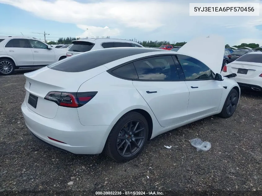 2023 Tesla Model 3 Rear-Wheel Drive VIN: 5YJ3E1EA6PF570456 Lot: 39852235