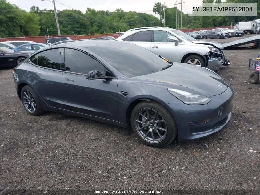 5YJ3E1EA0PF512004 2023 Tesla Model 3 Rear-Wheel Drive