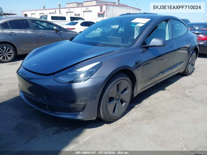 2023 Tesla Model 3 Rear-Wheel Drive VIN: 5YJ3E1EAXPF710024 Lot: 39893167