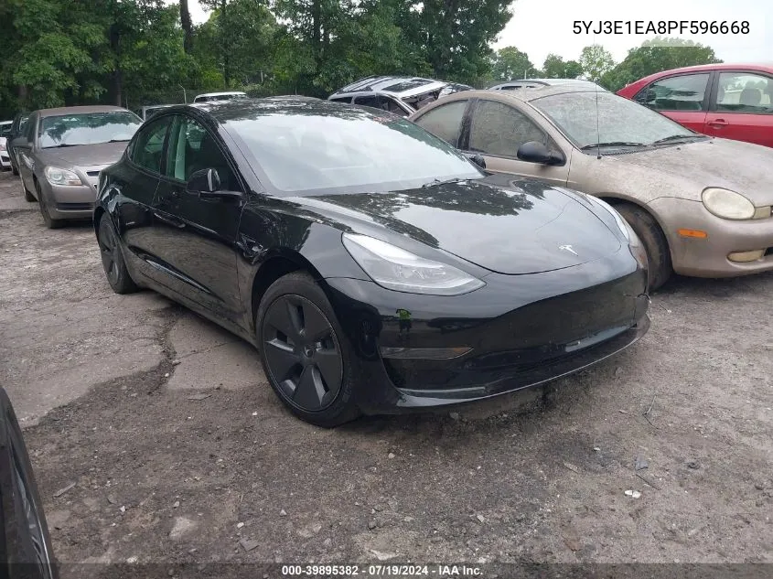 2023 Tesla Model 3 Rear-Wheel Drive VIN: 5YJ3E1EA8PF596668 Lot: 39895382