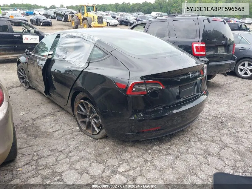 2023 Tesla Model 3 Rear-Wheel Drive VIN: 5YJ3E1EA8PF596668 Lot: 39895382