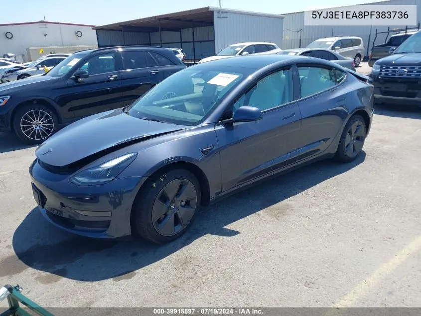 2023 Tesla Model 3 Rear-Wheel Drive VIN: 5YJ3E1EA8PF383736 Lot: 39915897