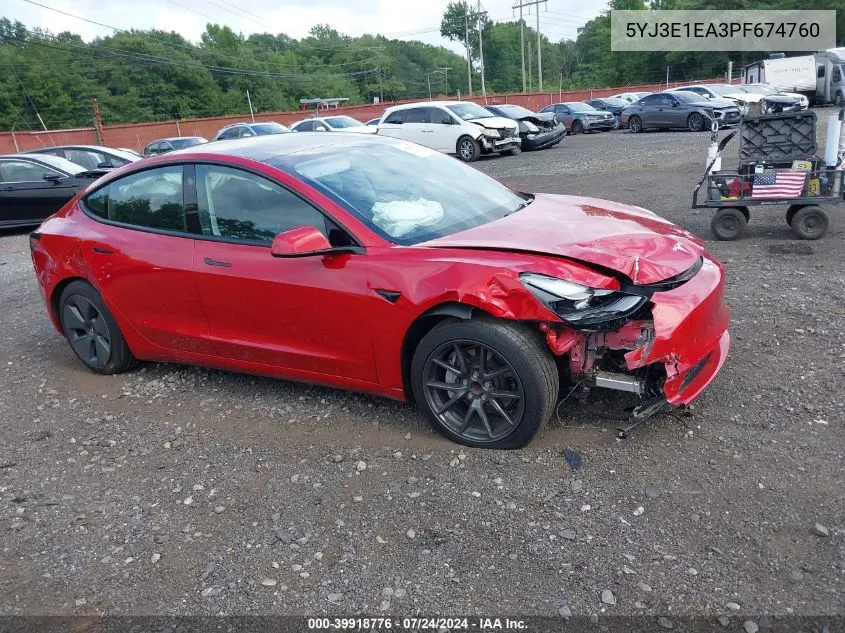 5YJ3E1EA3PF674760 2023 Tesla Model 3 Rear-Wheel Drive