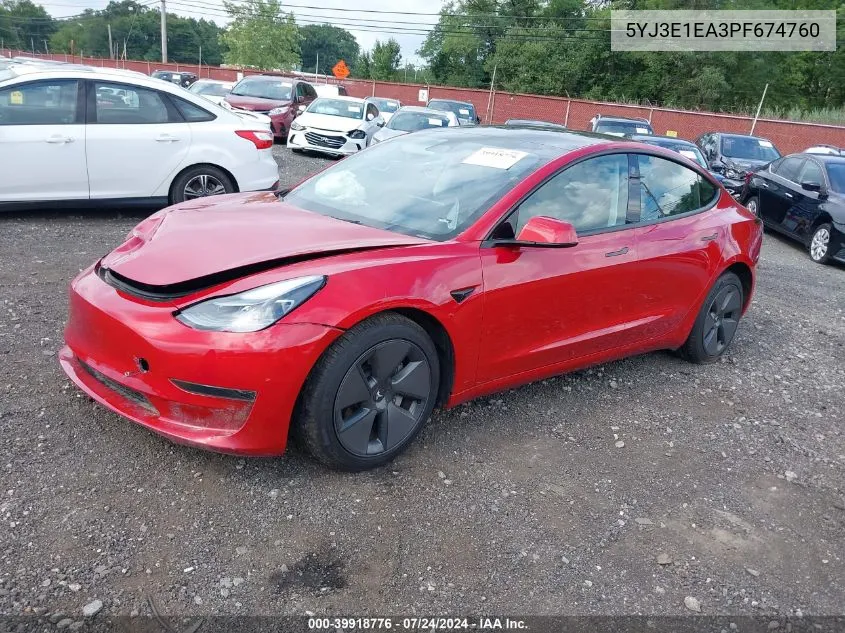 5YJ3E1EA3PF674760 2023 Tesla Model 3 Rear-Wheel Drive