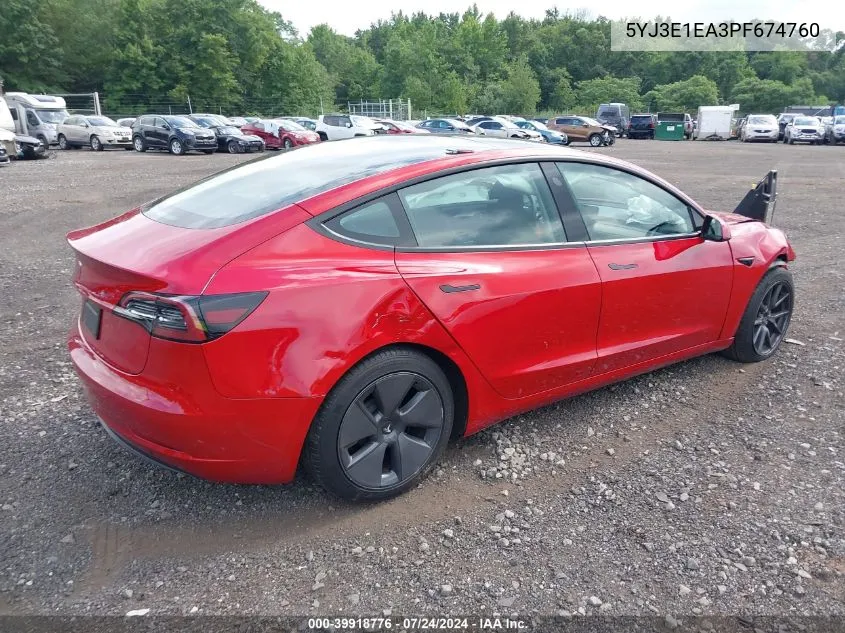 5YJ3E1EA3PF674760 2023 Tesla Model 3 Rear-Wheel Drive