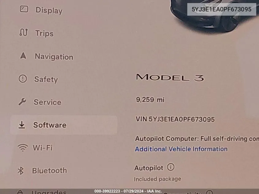 5YJ3E1EA0PF673095 2023 Tesla Model 3