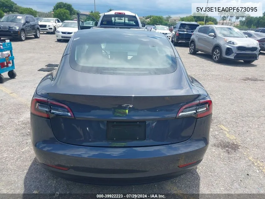 2023 Tesla Model 3 VIN: 5YJ3E1EA0PF673095 Lot: 39922223