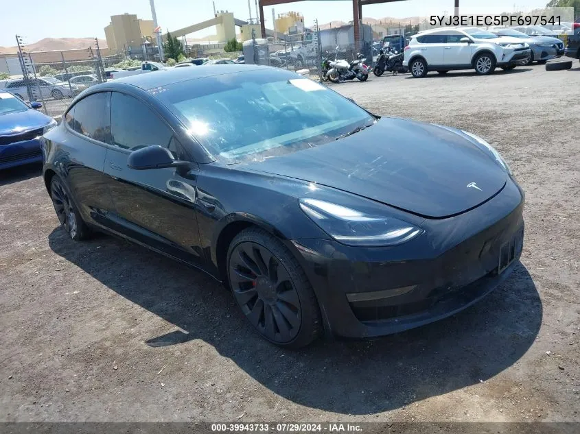 2023 Tesla Model 3 Performance Dual Motor All-Wheel Drive VIN: 5YJ3E1EC5PF697541 Lot: 39943733