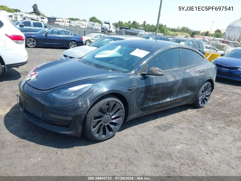 2023 Tesla Model 3 Performance Dual Motor All-Wheel Drive VIN: 5YJ3E1EC5PF697541 Lot: 39943733