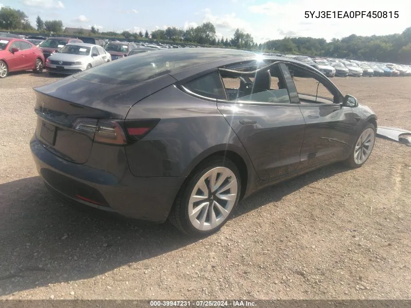 5YJ3E1EA0PF450815 2023 Tesla Model 3 Rear-Wheel Drive