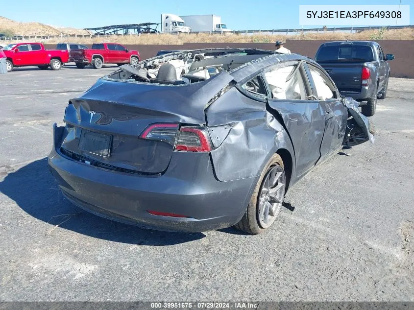 5YJ3E1EA3PF649308 2023 Tesla Model 3 Rear-Wheel Drive