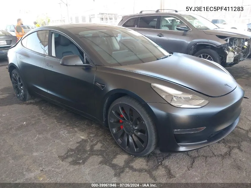 2023 Tesla Model 3 Performance Dual Motor All-Wheel Drive VIN: 5YJ3E1EC5PF411283 Lot: 39961946