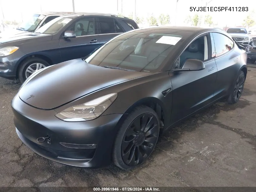 2023 Tesla Model 3 Performance Dual Motor All-Wheel Drive VIN: 5YJ3E1EC5PF411283 Lot: 39961946