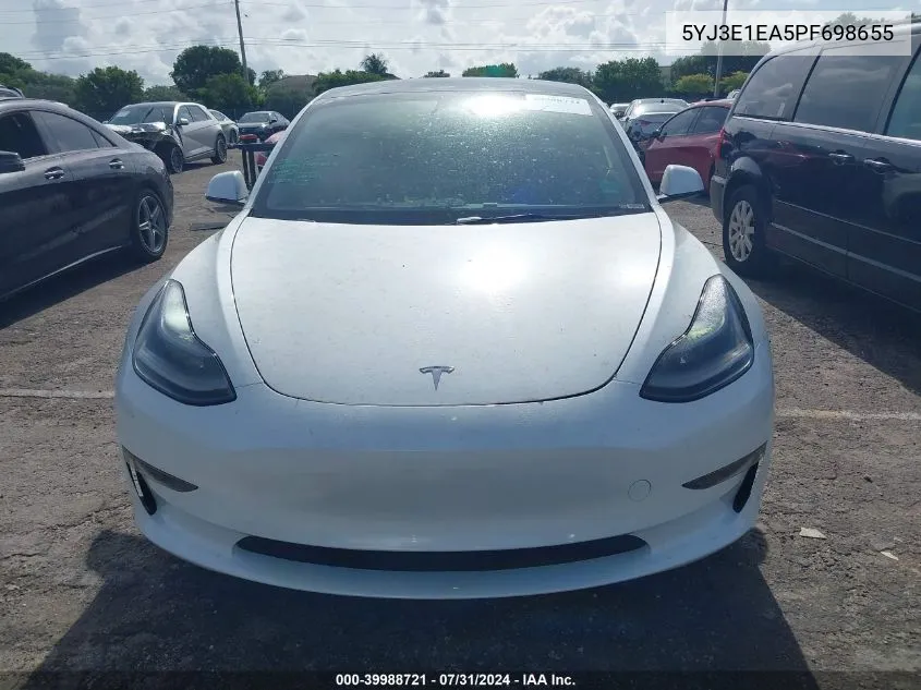 2023 Tesla Model 3 Rear-Wheel Drive VIN: 5YJ3E1EA5PF698655 Lot: 39988721