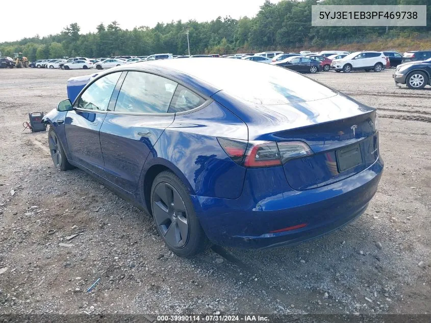 2023 Tesla Model 3 Long Range Dual Motor All-Wheel Drive VIN: 5YJ3E1EB3PF469738 Lot: 39990114