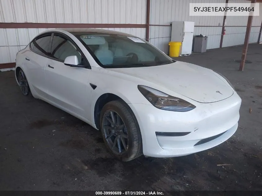 2023 Tesla Model 3 Rear-Wheel Drive VIN: 5YJ3E1EAXPF549464 Lot: 39990689