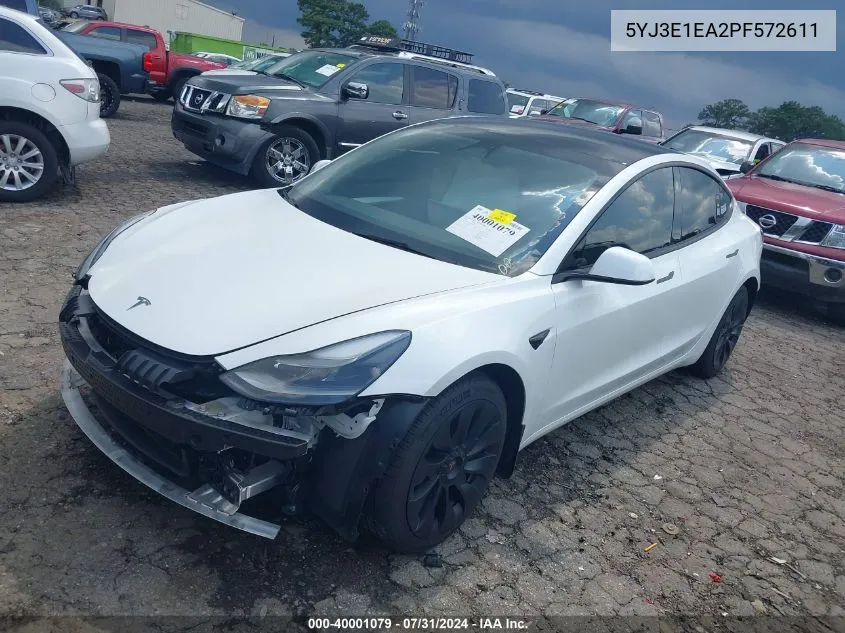 5YJ3E1EA2PF572611 2023 Tesla Model 3 Rear-Wheel Drive